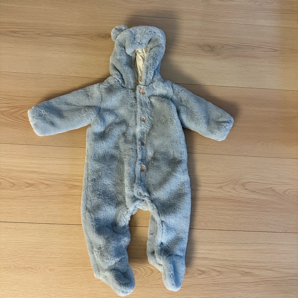 Zara baby hooded faux fur bodysuit